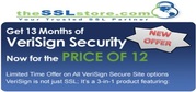 Get 13 Months of VeriSign Secure Site Pro Security