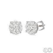 Buy 14 Karat White Gold Lovebright Diamond Earrings